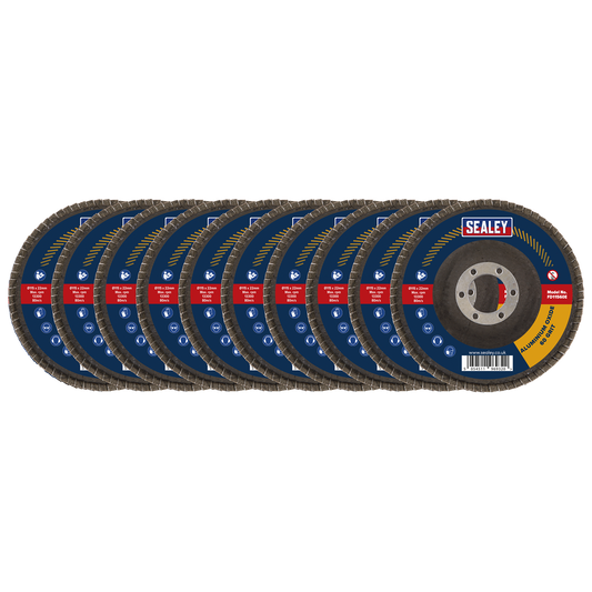 115mm Aluminium Oxide Flap Discs 60Grit 22mm Bore - Pack of 10