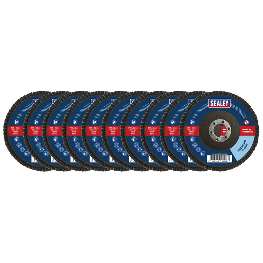 115mm Zirconium Flap Discs Assorted Grit 22mm Bore - Pack of 10