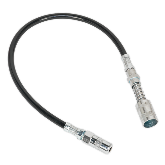 Flexible Rubber Grease Gun Delivery Hose with 4-Jaw Connector & Quick Release Coupling 450mm