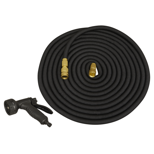 Ø17mm Expandable Garden Hose Black 15m Premium