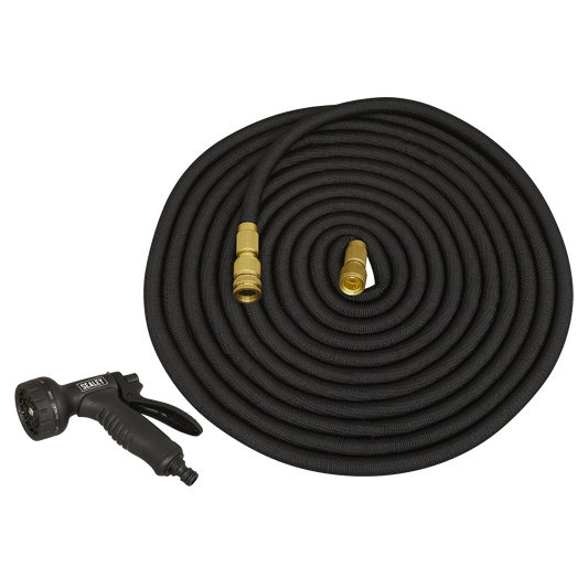 Ø17mm Expandable Garden Hose Black 30m Premium
