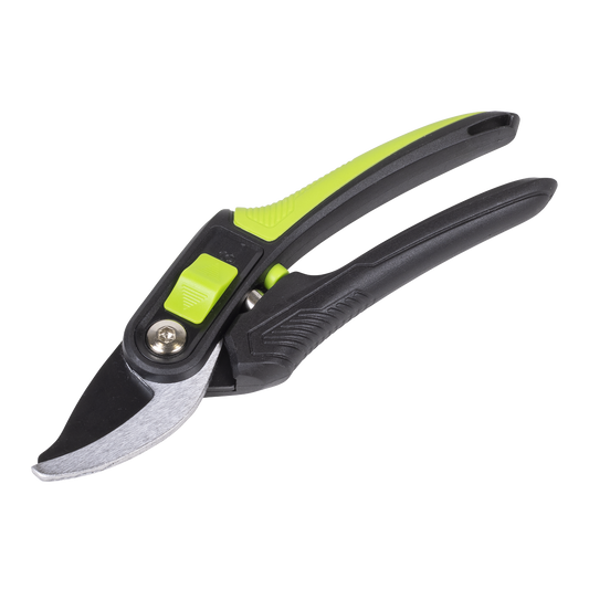 Bypass Secateurs with Soft Grip Handle, 3-Stage Safety Lock & Carbon Steel Blade, 220mm