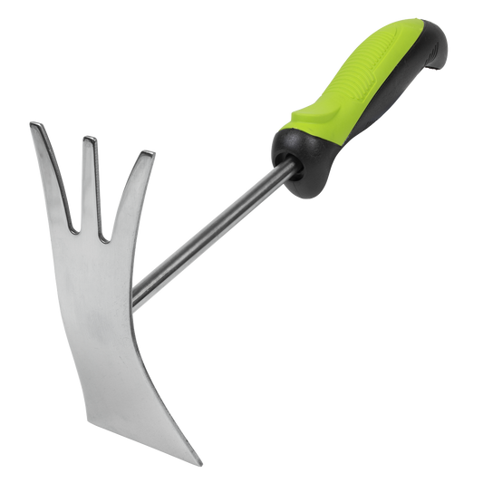 2-In-1 Garden Hand Tool with Soft Grip Handle & Stainless Steel Tines/Blade