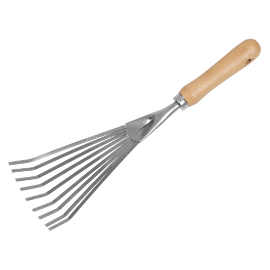 Premier Leaf Hand Rake with Ash Handle & Stainless Steel Tines