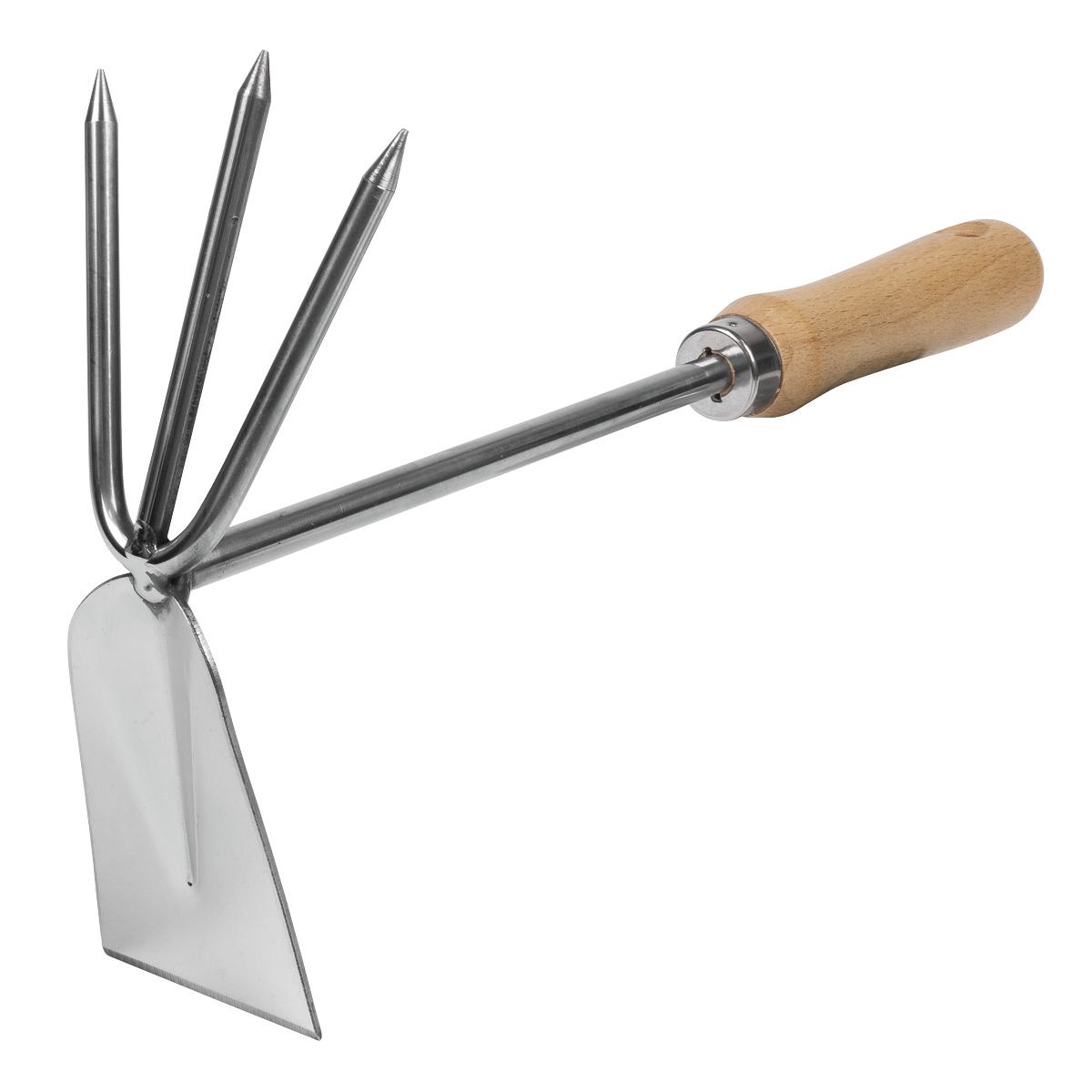 Premier  2-in-1 Hoe and Cultivator with Ash Handle & Stainless Steel Tines/Blade