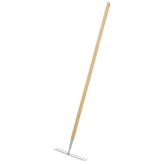 Premier Garden Rake with Long Ash Handle & Stainless Steel Tines