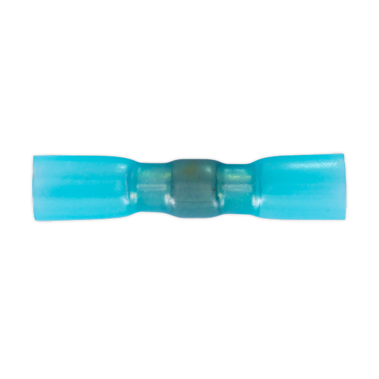 Heat Shrink Butt Connector with Crimp & Solder, Blue - Pack of 25
