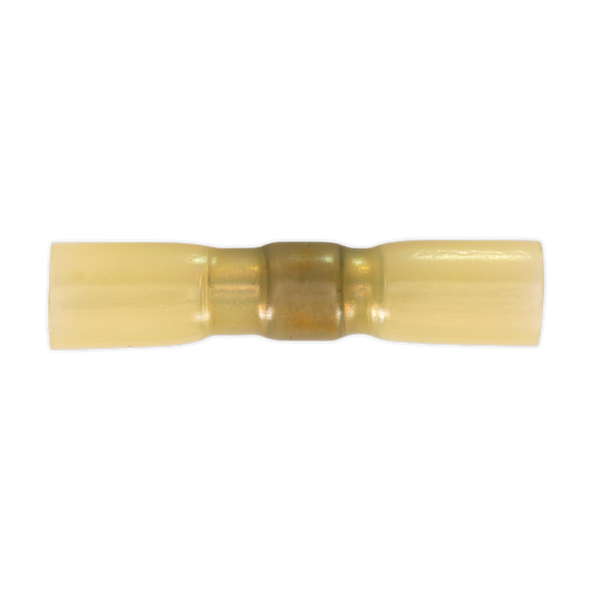 Heat Shrink Butt Connector with Crimp & Solder, Yellow - Pack of 25