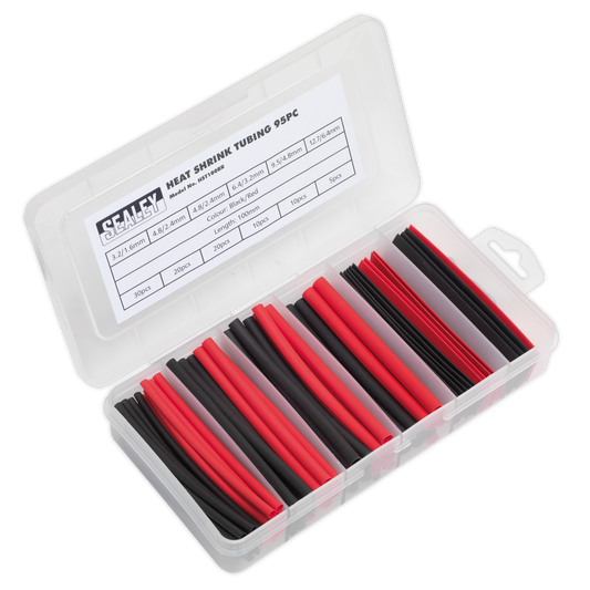 Heat Shrink Tubing Assortment 100mm 95pc - Black & Red