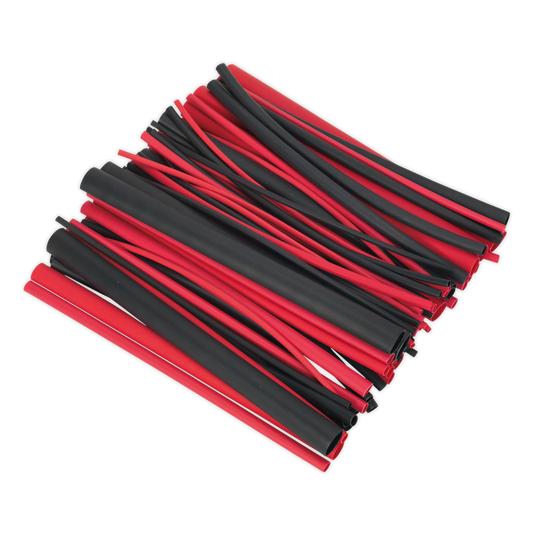 Adhesive Lined Heat Shrink Tubing Assortment 200mm 72pc - Black & Red