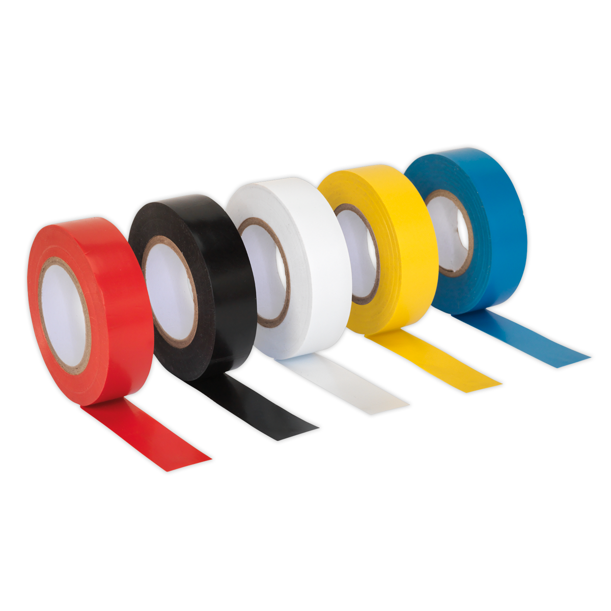 PVC Insulating Tape 19mm x 20m, Mixed Colours - Pack of 10