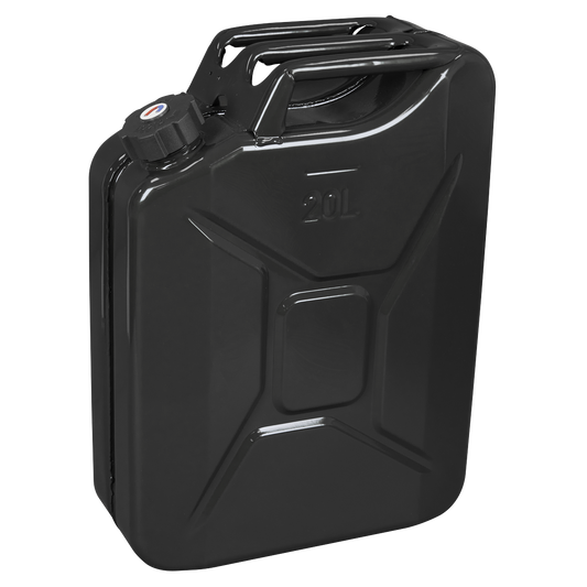 Screw Cap Metal Jerry Can 20L - Black