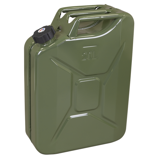 Screw Cap Metal Jerry Can 20L - Green