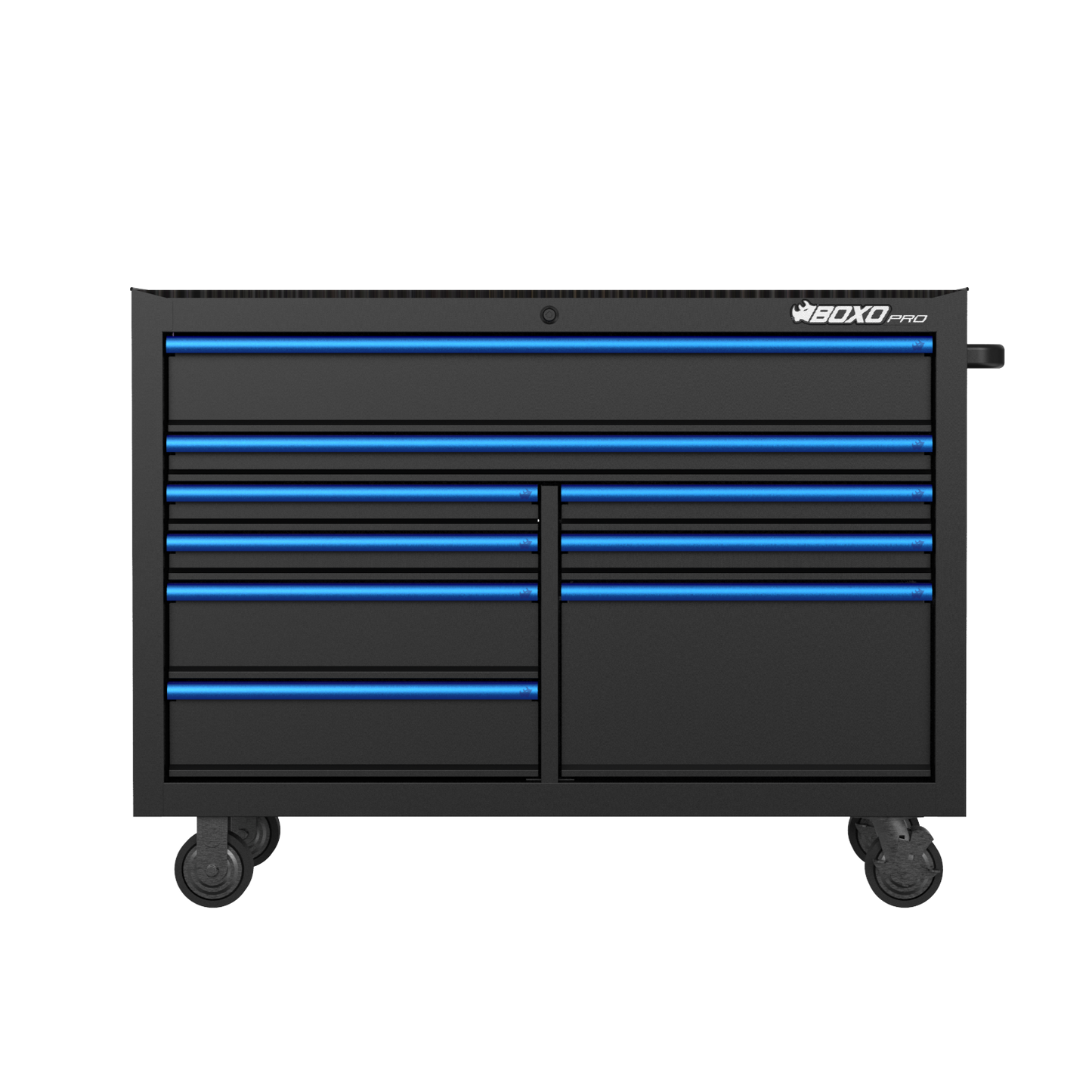 BOXO PRO 53" Matte 9 Drawer Roll Cabinet - Various Trim Options Available