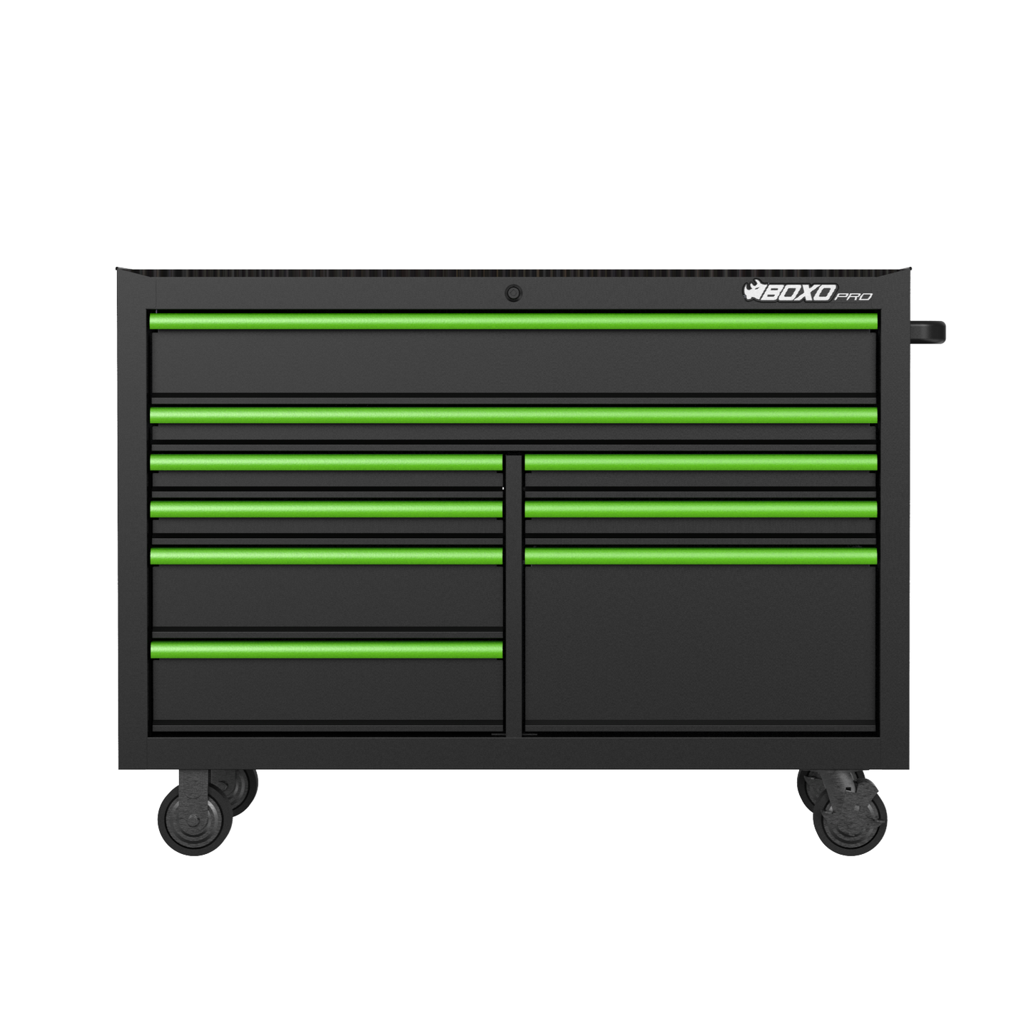 BOXO PRO 53" Matte 9 Drawer Roll Cabinet - Various Trim Options Available