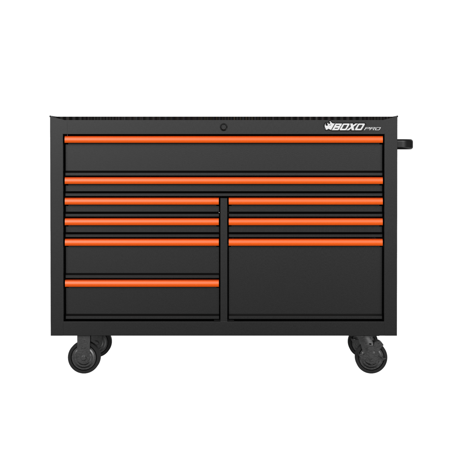 BOXO PRO 53" Gloss Finish 9 Drawer Roll Cabinet - Various Trim Options Available