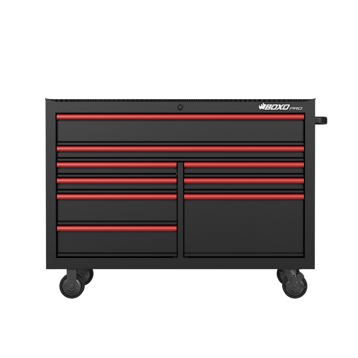 BOXO PRO 53" Matte 9 Drawer Roll Cabinet - Various Trim Options Available