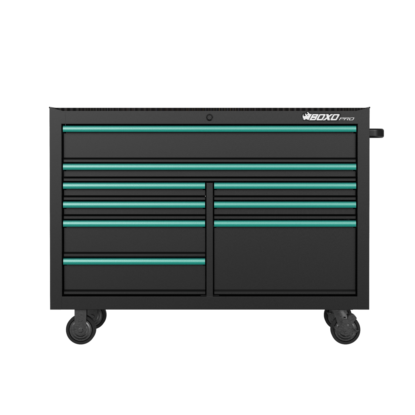 BOXO PRO 53" Gloss Finish 9 Drawer Roll Cabinet - Various Trim Options Available
