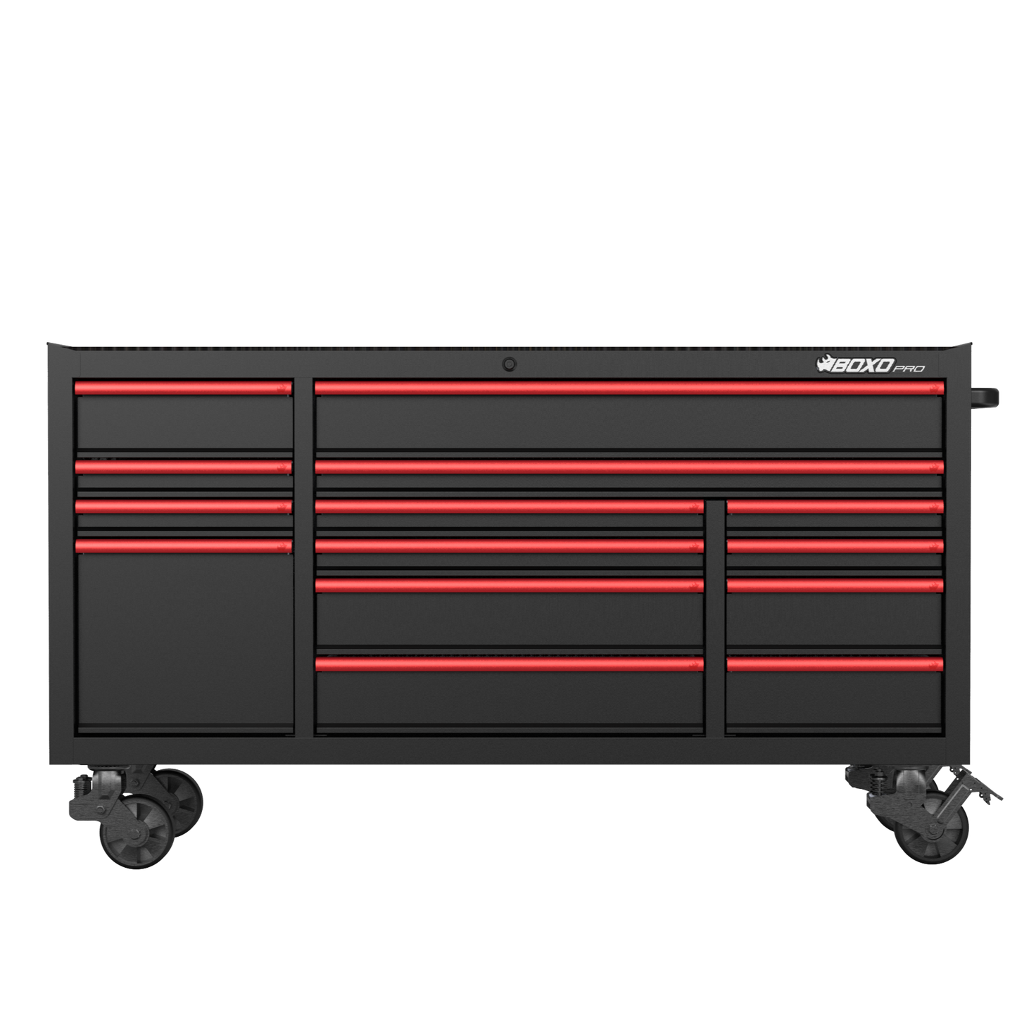 BOXO PRO 72" Gloss Finish 14 Drawer Roll Cabinet - Various Trim Options Available