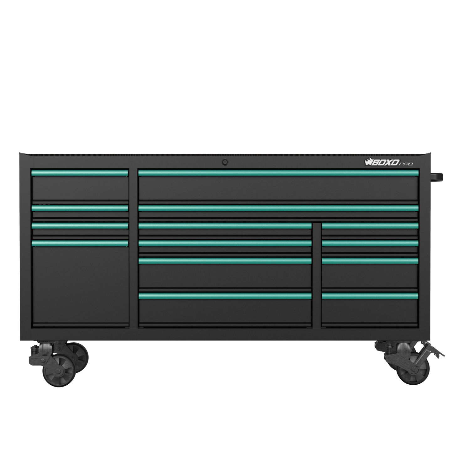 BOXO PRO 72" Gloss Finish 14 Drawer Roll Cabinet - Various Trim Options Available