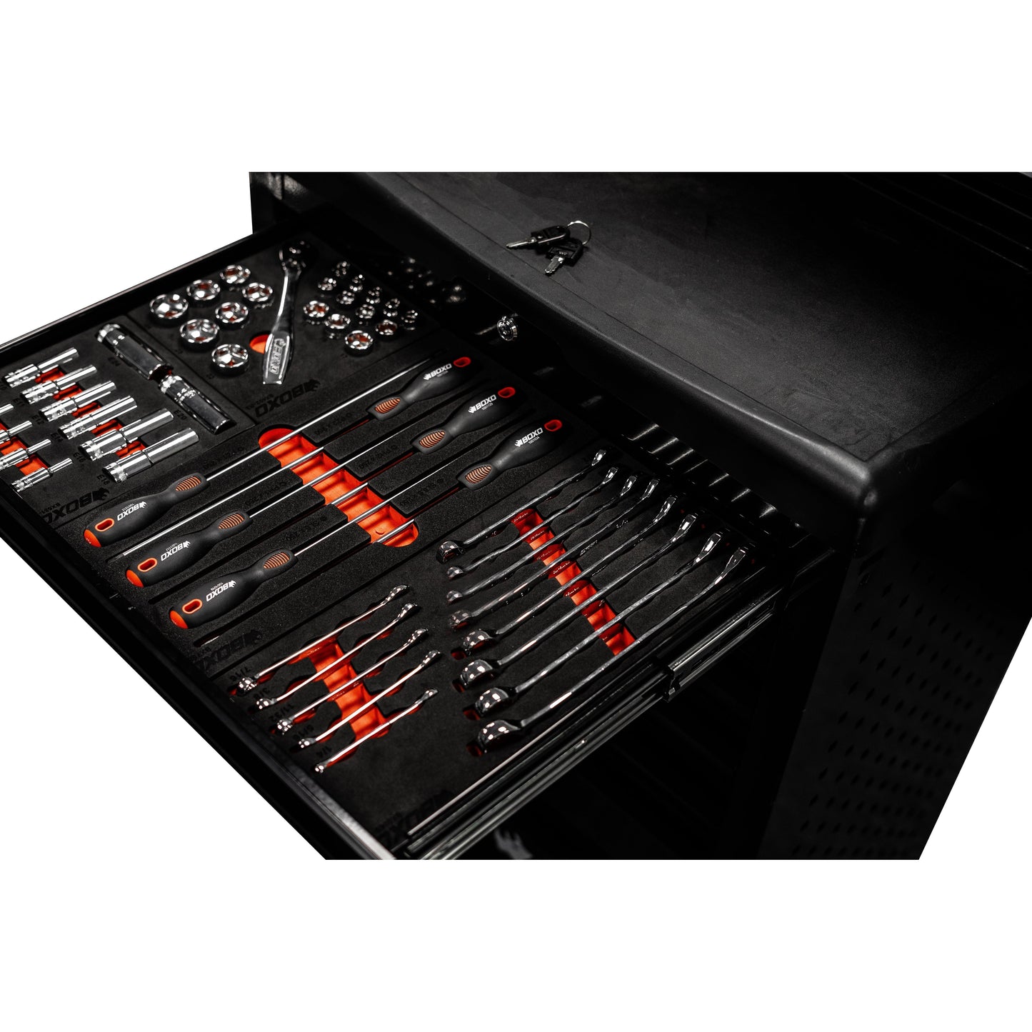 BOXO Black Series 27" 7 Drawer Toolbox Roll Cab & Composite Top
