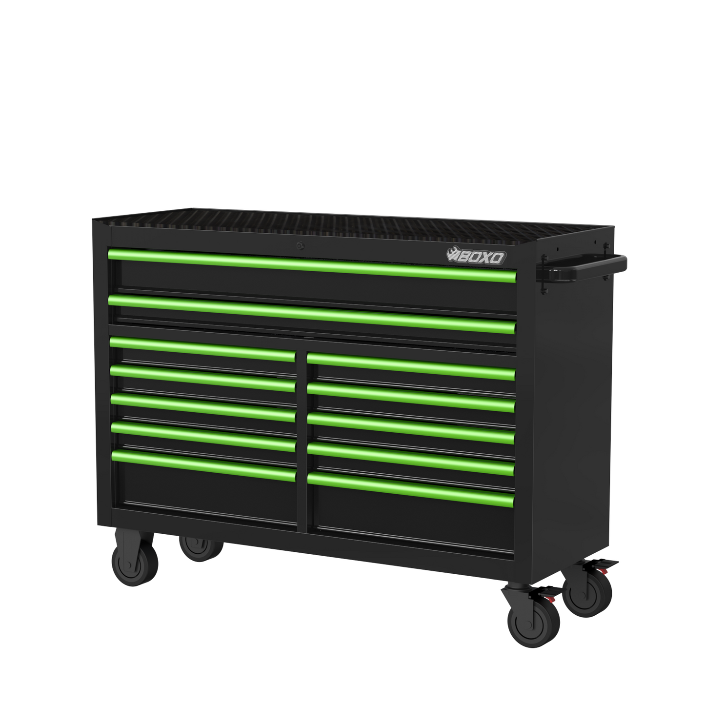 BOXO 53" 12 Drawer Roll Cabinet with Drawer Trim Pack - Black Body with Trim Colour Options
