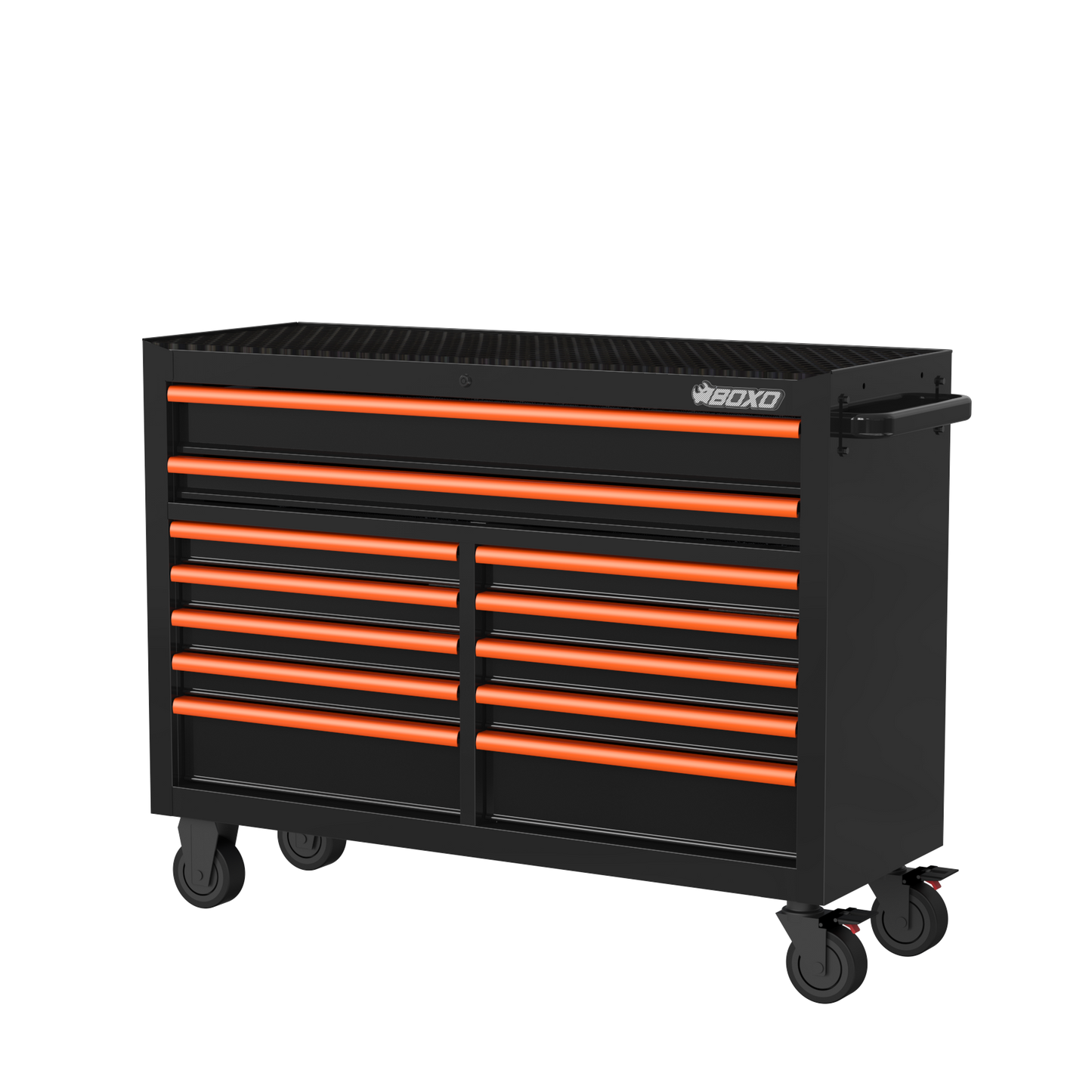 BOXO 53" 12 Drawer Roll Cabinet with Drawer Trim Pack - Black Body with Trim Colour Options