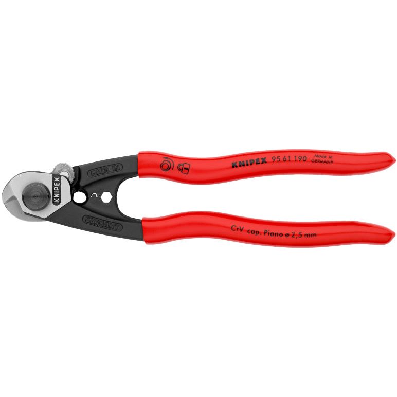 KNIPEX Wire Rope Cutter - 190mm Ø2.5/4/5/7mm