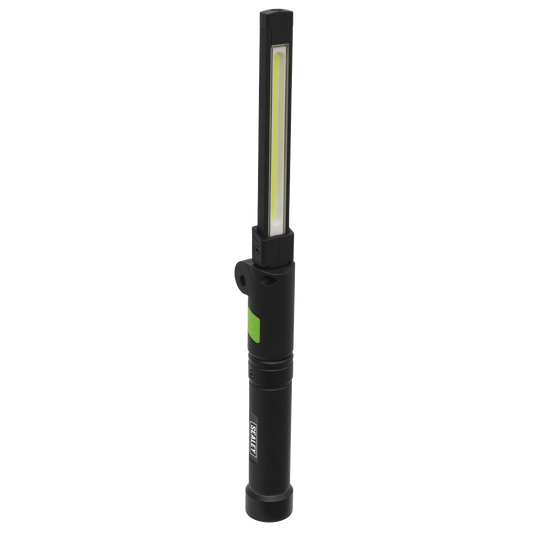 Rechargeable Aluminium Folding Pocket Light 2 COB & 1 SMD LED