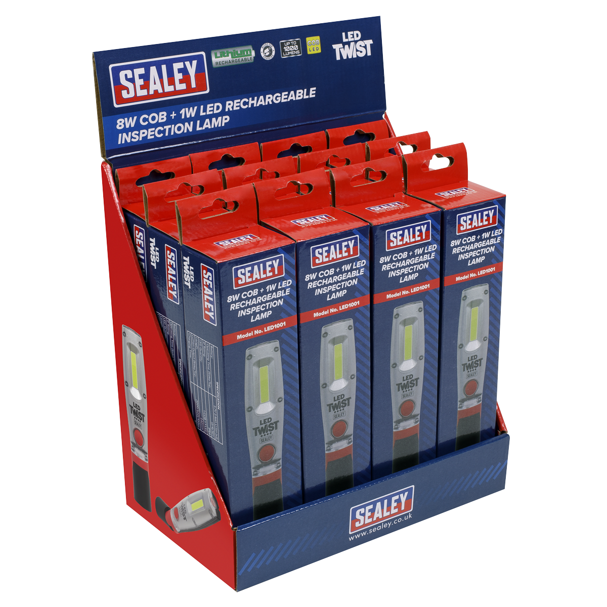 LED Twist® Rechargeable Inspection Light 8W - Display Box of 12