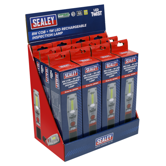LED Twist® Rechargeable Inspection Light 8W - Display Box of 12