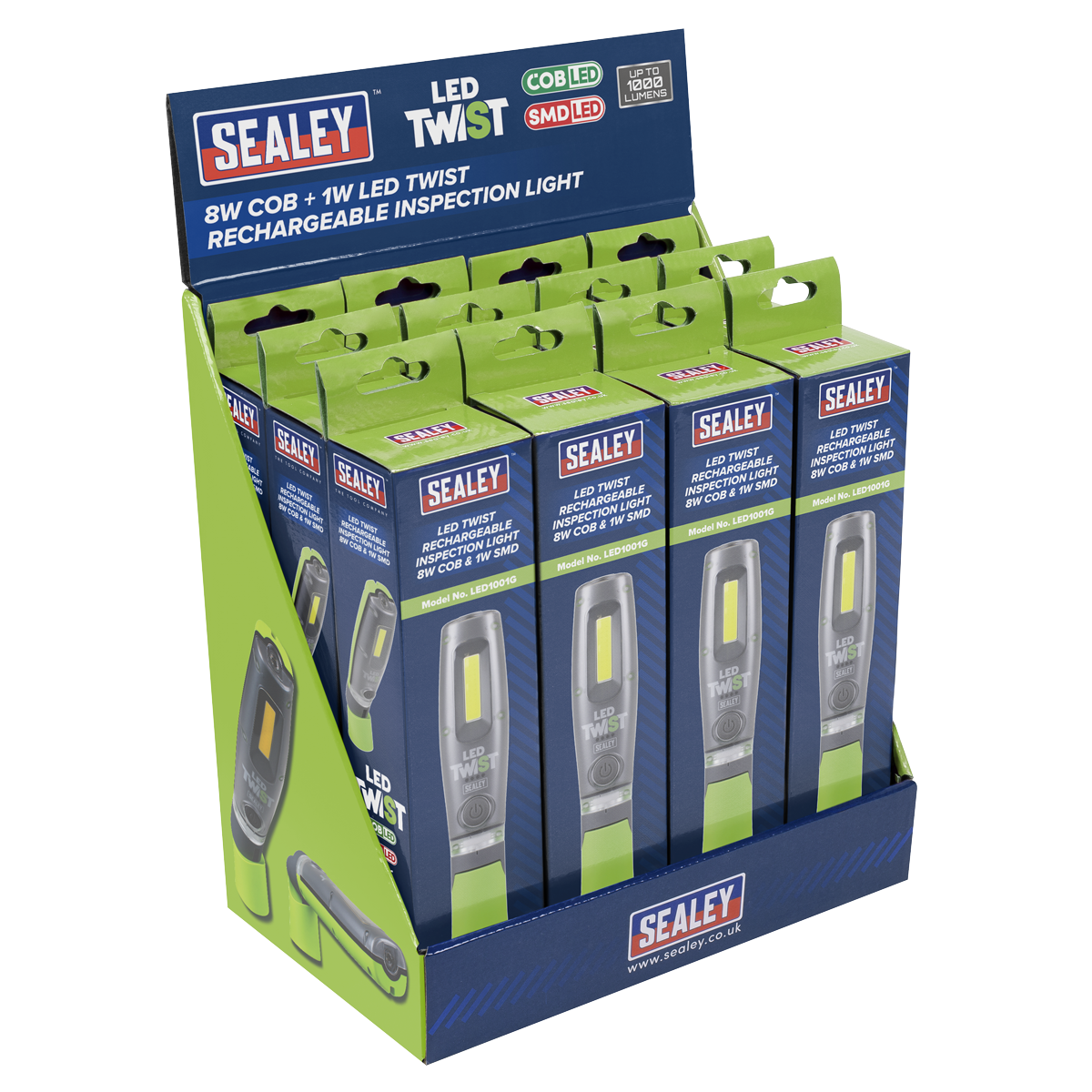 LED Twist® Rechargeable Inspection Light, Green - Box of 12