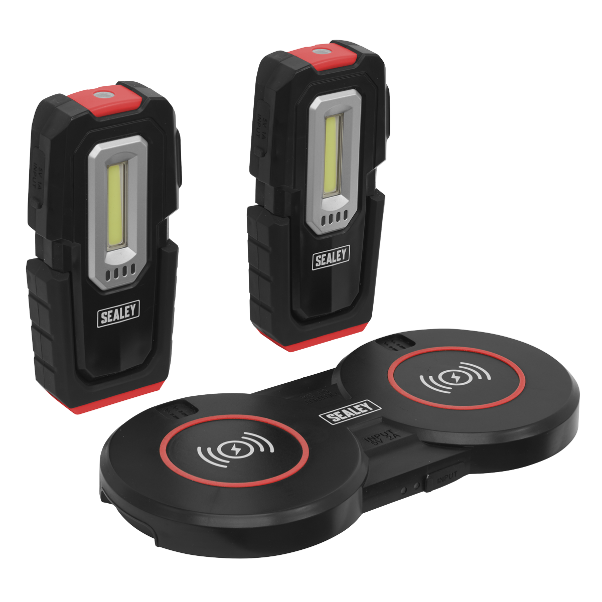 Inspection Light (x2) with Double Wireless Charging Base 3W COB & 1W SMD LED