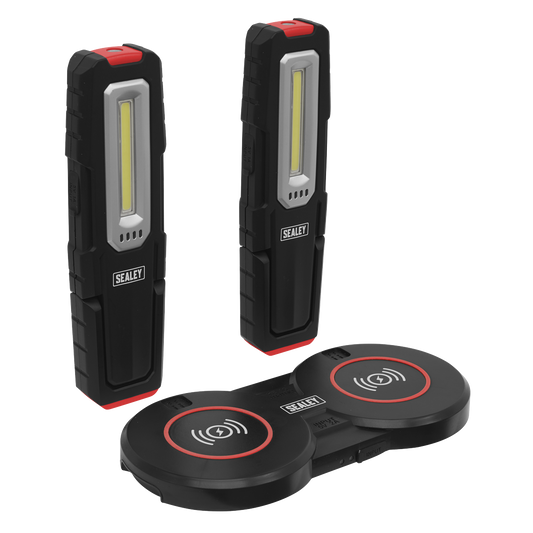 Inspection Light (x2) with Double Wireless Charging Base 5W COB & 1W SMD LED