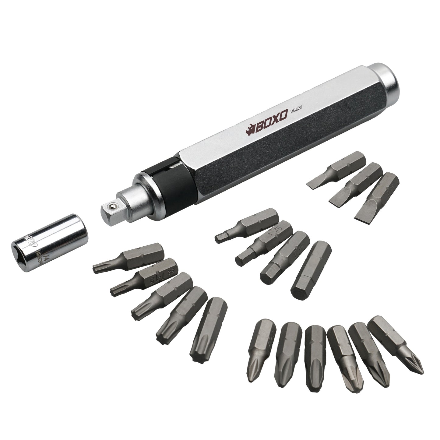 BOXO 20Pc 1/4" Impact Driver & Bit Set