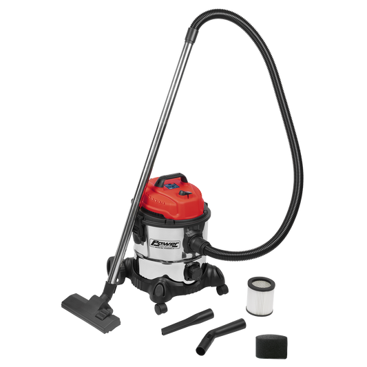 20L Vacuum Cleaner Wet & Dry Stainless Drum 1250W/230V