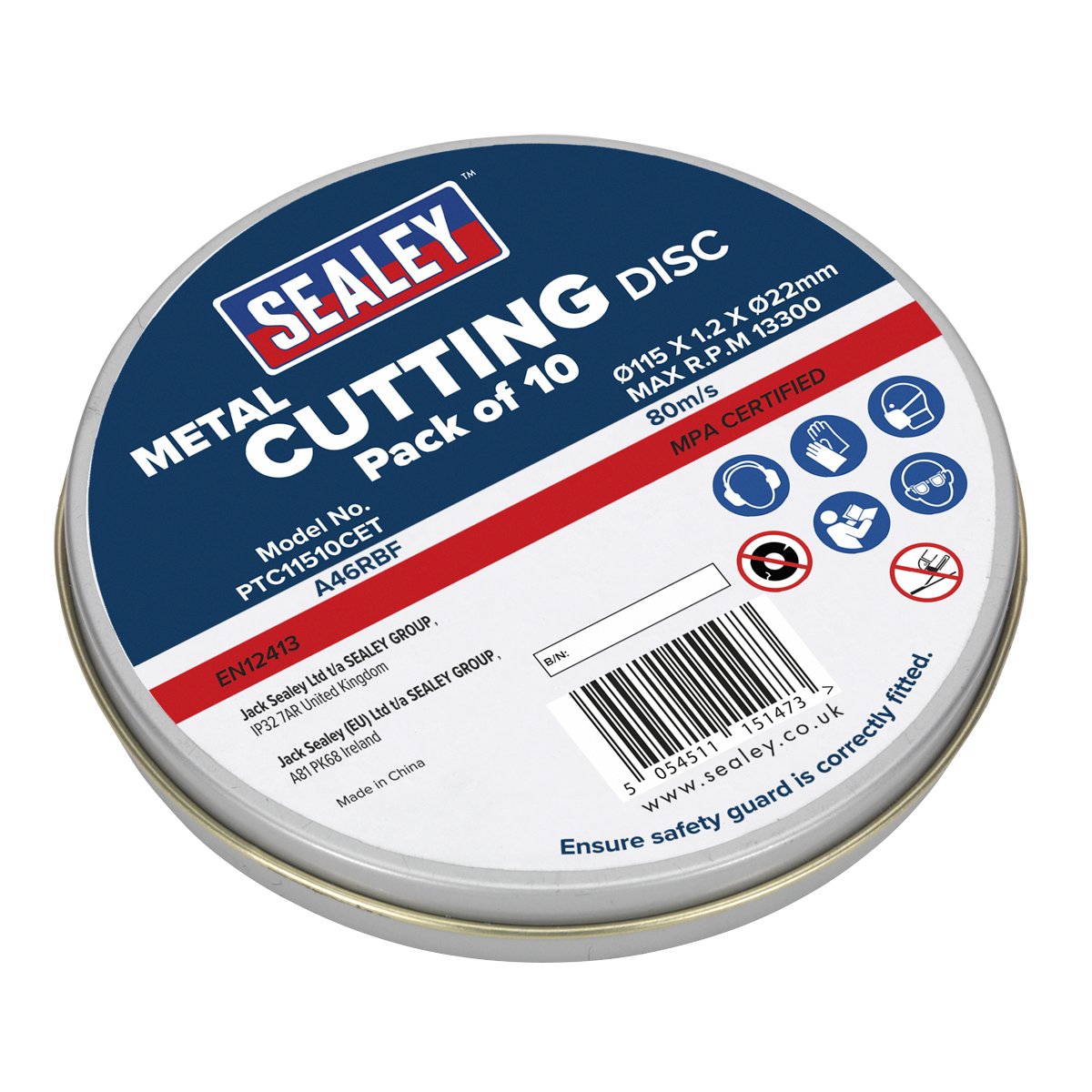 115 x 1.2mm Cutting Disc 22mm Bore - Pack of 10