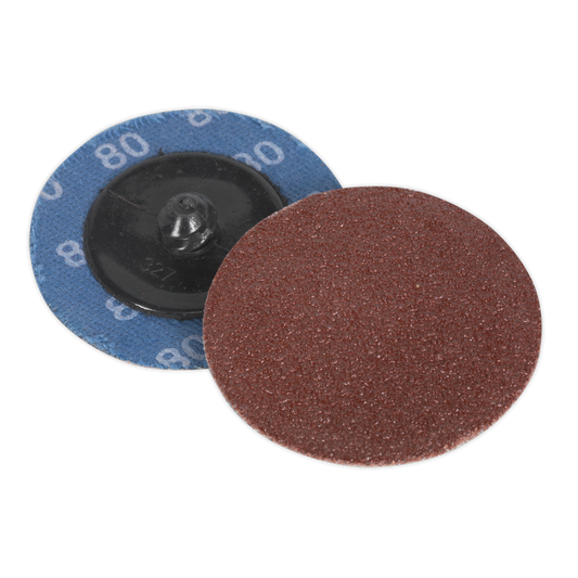 50mm Quick Change Sanding Disc 80Grit - Pack of 10