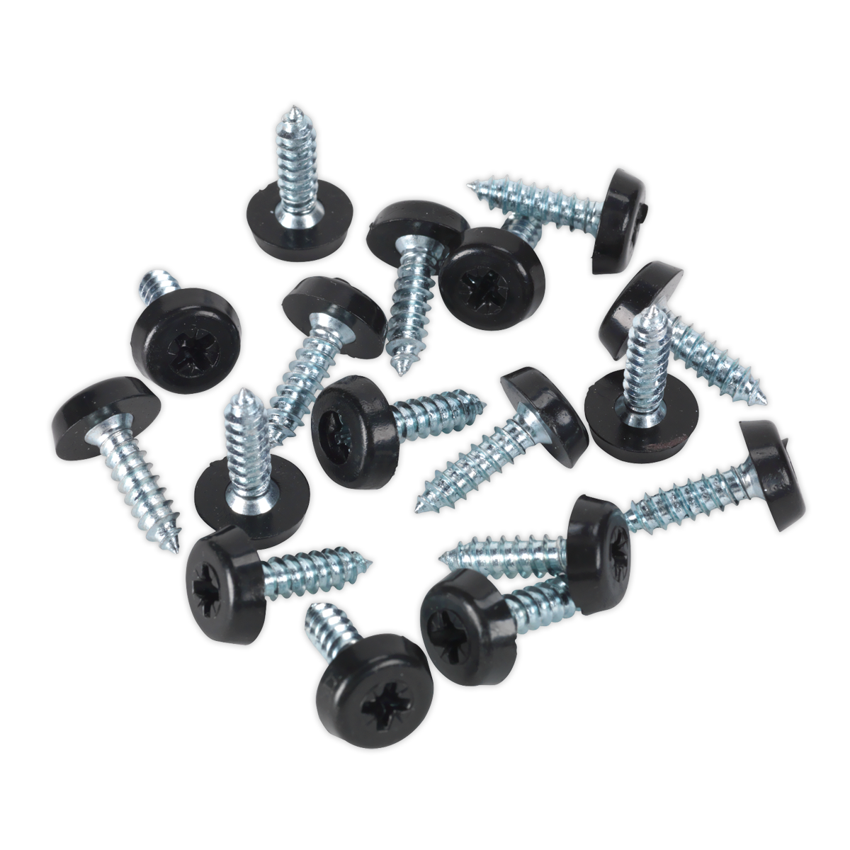 Numberplate Screw with Plastic Enclosed Head 4.8 x 18mm, Black - Pack of 50