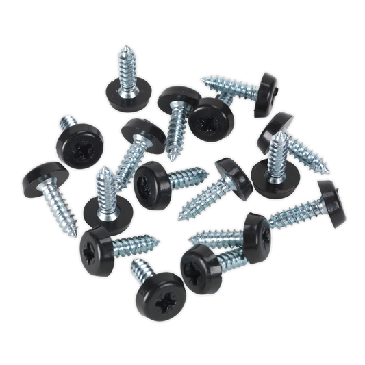 Numberplate Screw with Plastic Enclosed Head 4.8 x 18mm, Black - Pack of 50
