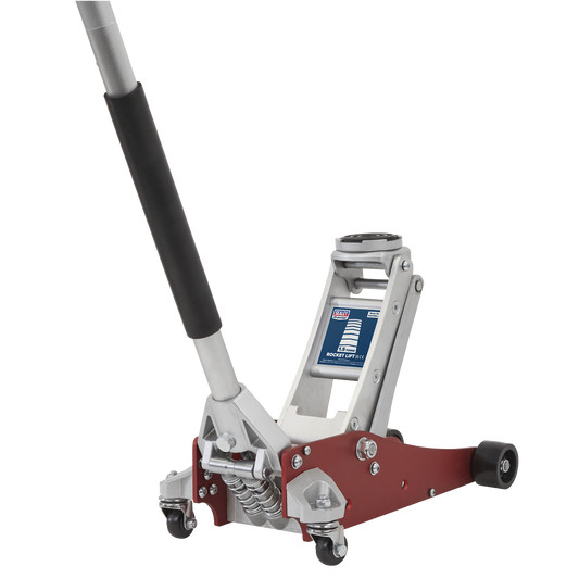 Premier Low Profile Aluminium Trolley Jack with Rocket Lift 1.5 Tonne