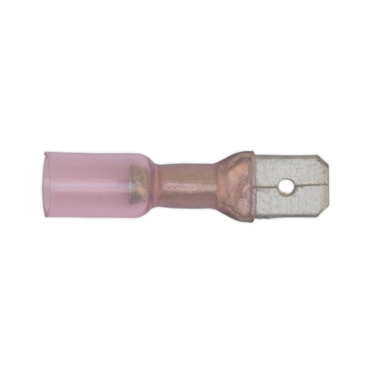 Heat Shrink Push-On Male Terminal 6.3mm, Red - Pack of 25