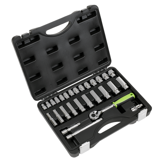 Siegen Socket Set 3/8"Sq Drive 28pc