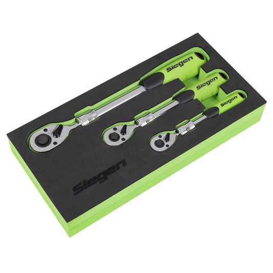 Siegen Extendable Ratchet Wrench Set 3pc