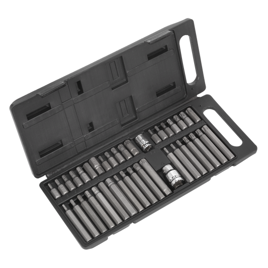 Siegen TRX-Star*/Hex/Spline Bit Set 3/8" & 1/2"Sq Drive 40pc