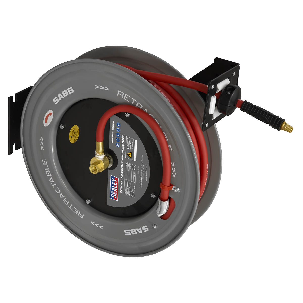 20m Retractable Rubber Air Hose with Steel Reel 10mm ID