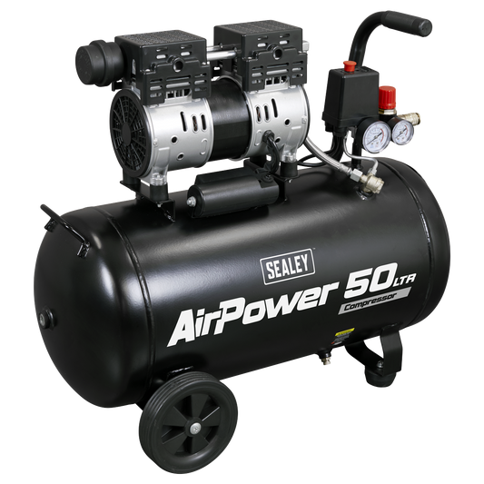 50L Low Noise Oil Free Direct Drive Air Compressor 1hp