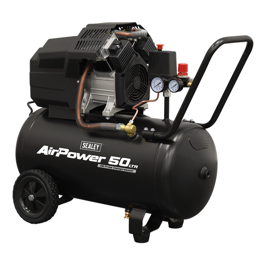 50L Oil Free V-Twin Direct Drive Air Compressor 3hp