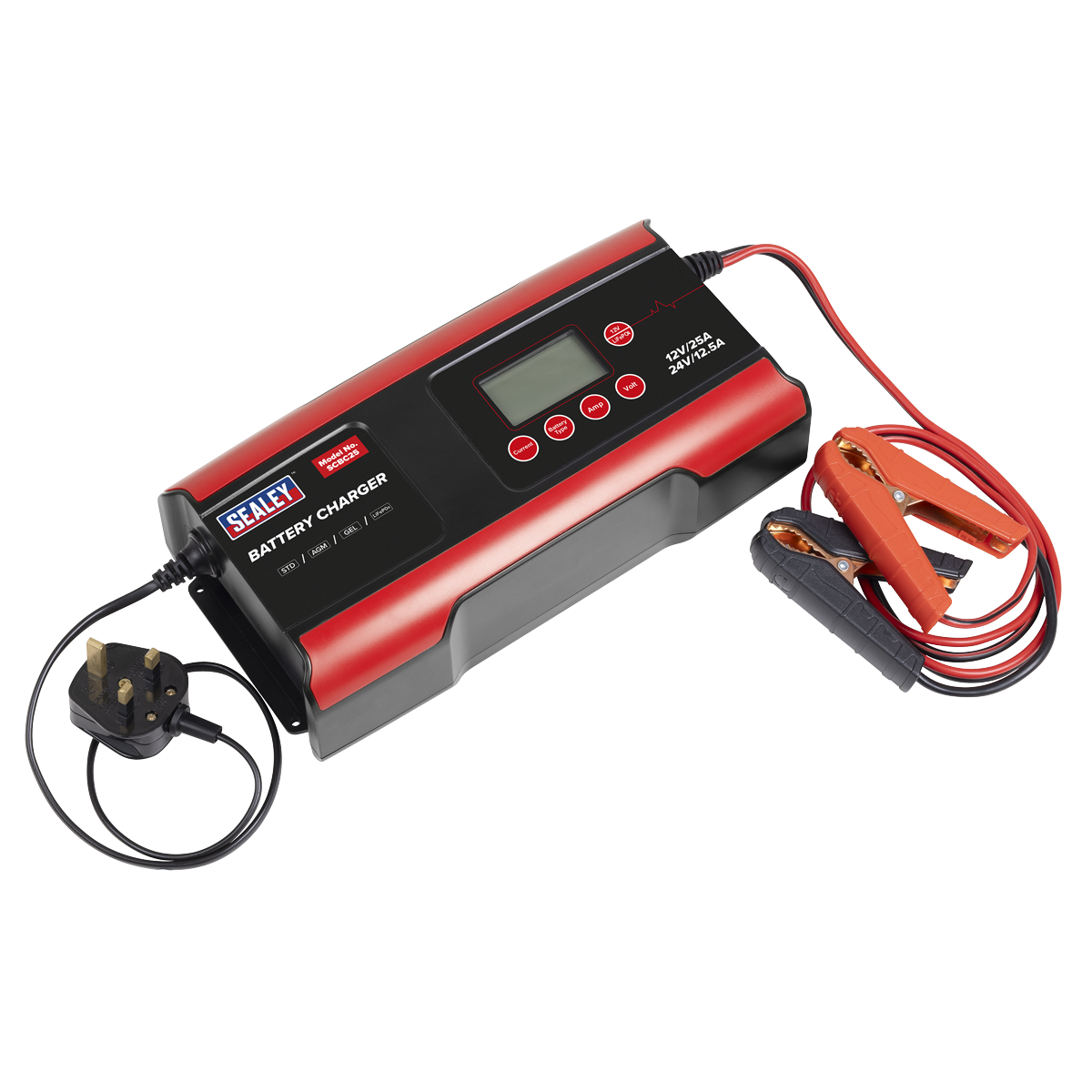 12/24V Compact Smart Battery Charger and Maintainer 25A