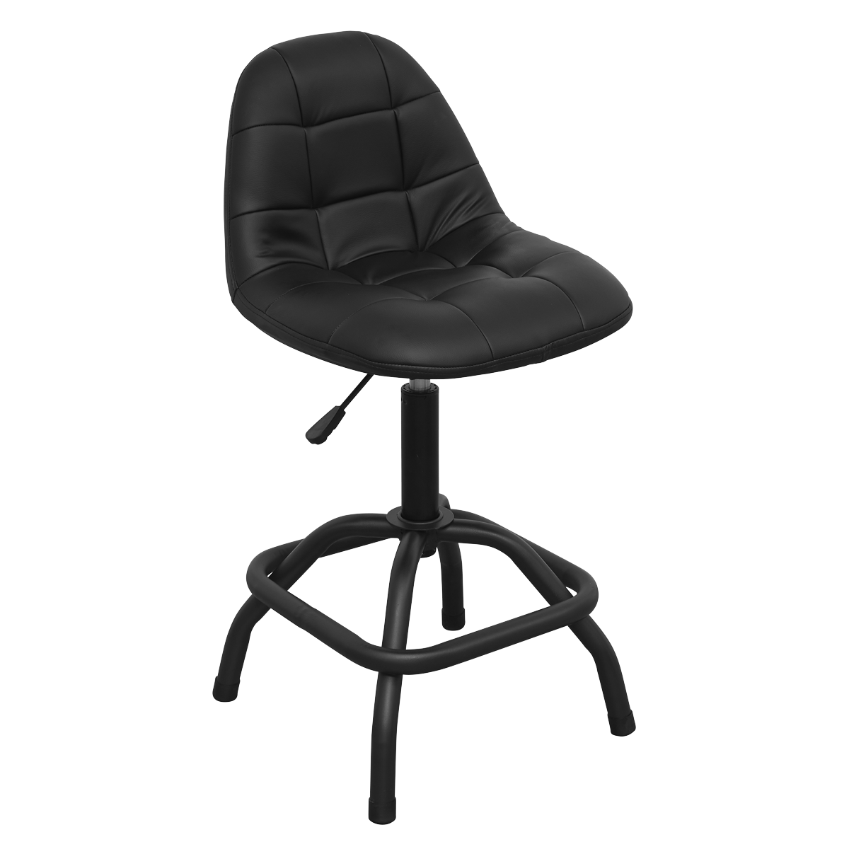 Premier Industrial Pneumatic Workshop Stool with Adjustable Height Swivel Seat & Back Rest